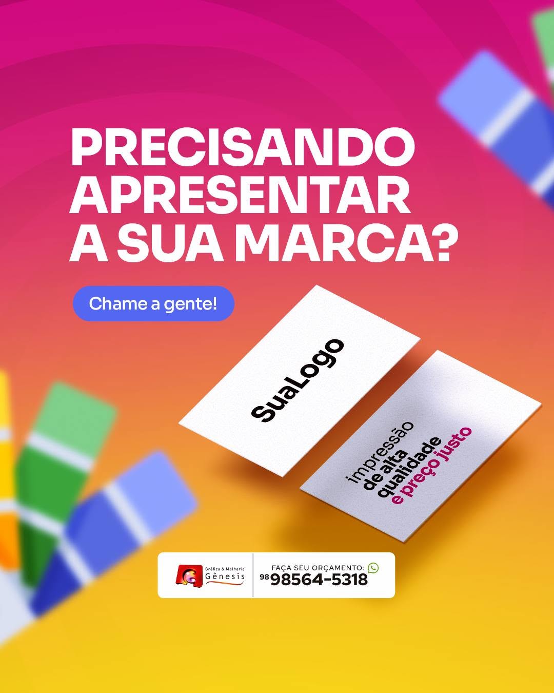 Cartões de visita para apresentação de marca.